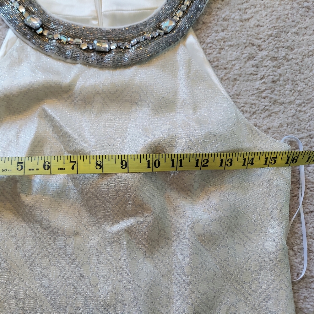 Vintage 60s Style Ivory Metallic Dress - Picture 8 of 11